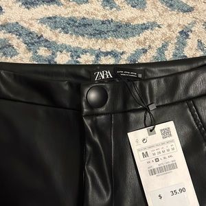 Black leather Zara pants- never worn with tags